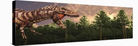 Profile View of a Carnivorous Tyrannosaurus Rex-null-Stretched Canvas