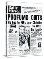 Profumo Quits; He Lied to MPs Over Christine to Save His Fanily-null-Stretched Canvas