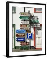 Profusion of Road Signs, Ballyvaughan, County Clare, Munster, Republic of Ireland-Gary Cook-Framed Photographic Print