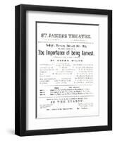 Programme for a Performance of The Importance of Being Earnest, by Oscar Wilde-null-Framed Giclee Print