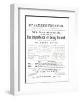 Programme for a Performance of The Importance of Being Earnest, by Oscar Wilde-null-Framed Giclee Print