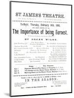 Programme for a Performance of The Importance of Being Earnest, by Oscar Wilde-null-Mounted Giclee Print