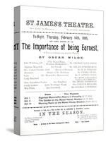 Programme for a Performance of The Importance of Being Earnest, by Oscar Wilde-null-Stretched Canvas