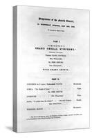 Programme for Beethoven's Grand Choral Symphony, 1852-null-Stretched Canvas