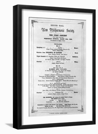 Programme for Exeter Hall, London, 1852-null-Framed Art Print