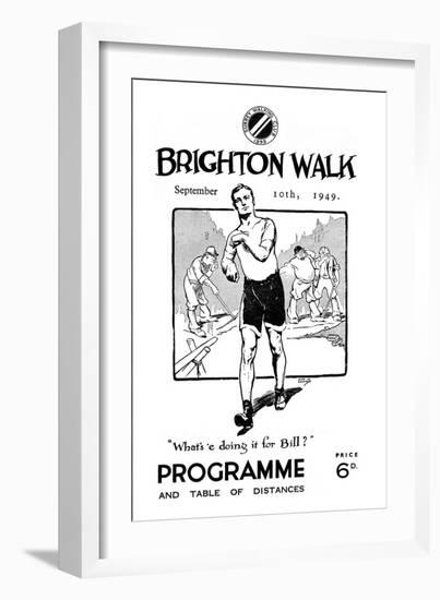 Programme for the 'Brighton Walk', Printed for the Surrey Walking Club, September 10th 1949-null-Framed Giclee Print