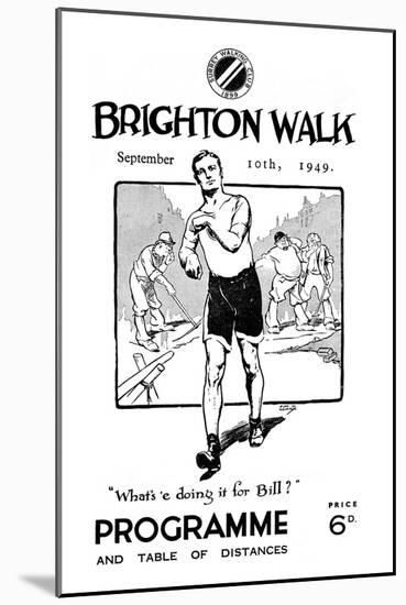 Programme for the 'Brighton Walk', Printed for the Surrey Walking Club, September 10th 1949-null-Mounted Giclee Print