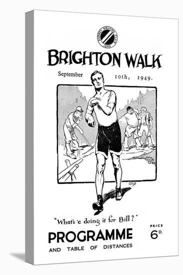 Programme for the 'Brighton Walk', Printed for the Surrey Walking Club, September 10th 1949-null-Stretched Canvas