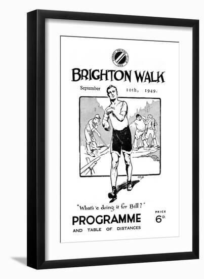 Programme for the 'Brighton Walk', Printed for the Surrey Walking Club, September 10th 1949-null-Framed Premium Giclee Print