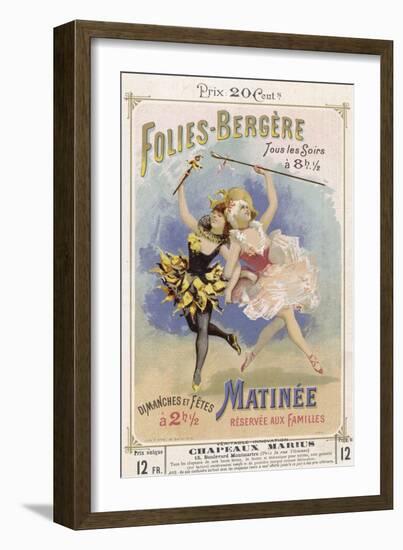 Programmes a Programme Cover for the Famous Folies Bergere Cabaret in Paris-null-Framed Photographic Print