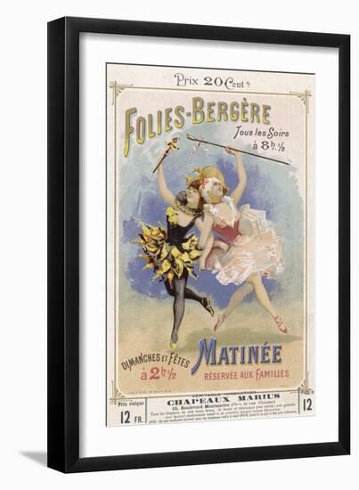 Programmes a Programme Cover for the Famous Folies Bergere Cabaret in Paris-null-Framed Photographic Print