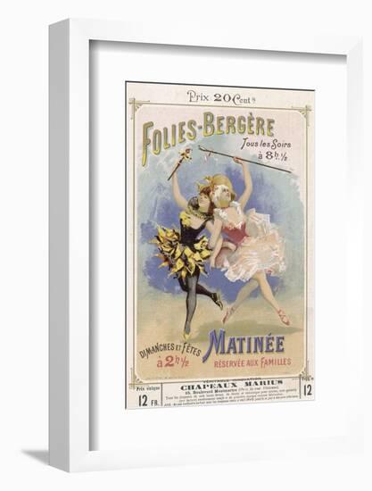 Programmes a Programme Cover for the Famous Folies Bergere Cabaret in Paris-null-Framed Photographic Print