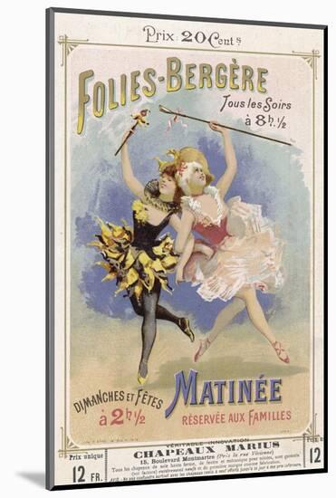 Programmes a Programme Cover for the Famous Folies Bergere Cabaret in Paris-null-Mounted Photographic Print