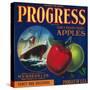 Progress Apple Crate Label - Watsonville, CA-Lantern Press-Stretched Canvas