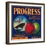 Progress Apple Crate Label - Watsonville, CA-Lantern Press-Framed Art Print