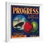 Progress Apple Crate Label - Watsonville, CA-Lantern Press-Framed Art Print