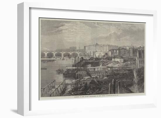 Progress of the Thames Embankment at the Temple Gardens-null-Framed Giclee Print