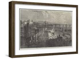 Progress of the Thames Embankment, View from Westminster Bridge-null-Framed Giclee Print