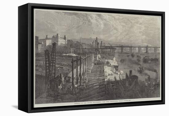 Progress of the Thames Embankment, View from Westminster Bridge-null-Framed Stretched Canvas