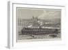 Progress of the Works of the Tower Bridge over the Thames-null-Framed Giclee Print