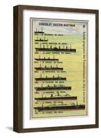 Progressive Increase in the Size of Transatlantic Ships from 1819 to 1911-null-Framed Giclee Print