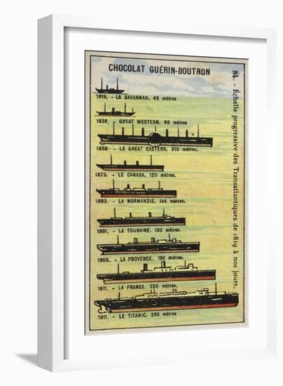 Progressive Increase in the Size of Transatlantic Ships from 1819 to 1911-null-Framed Giclee Print