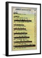 Progressive Increase in the Size of Transatlantic Ships from 1819 to 1911-null-Framed Giclee Print