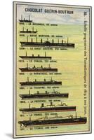 Progressive Increase in the Size of Transatlantic Ships from 1819 to 1911-null-Mounted Giclee Print