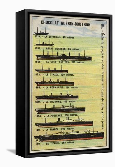 Progressive Increase in the Size of Transatlantic Ships from 1819 to 1911-null-Framed Stretched Canvas