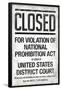 Prohibition Act Closed Notice-null-Framed Poster