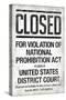 Prohibition Act Closed Notice-null-Stretched Canvas