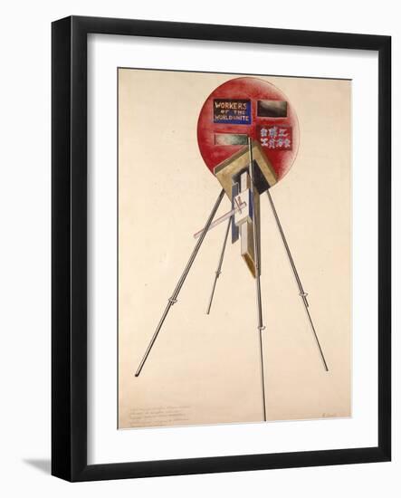 Project for a Construction for the Fifth Anniversary of the October Revolution, 1922-Gustav Klutsis-Framed Premium Giclee Print