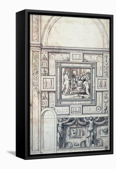 Project for a Wall Decoration of a Vault, 16th Century-Perino Del Vaga-Framed Stretched Canvas