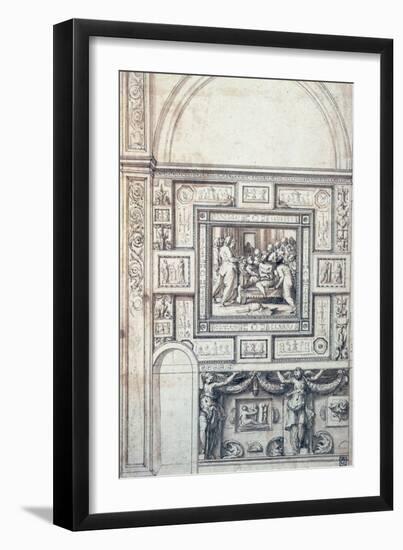 Project for a Wall Decoration of a Vault, 16th Century-Perino Del Vaga-Framed Giclee Print