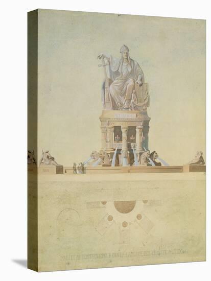 Project for the Monument Destined for the Place De L'europe, 1839 (Pencil & W/C on Paper)-Antoine Etex-Stretched Canvas