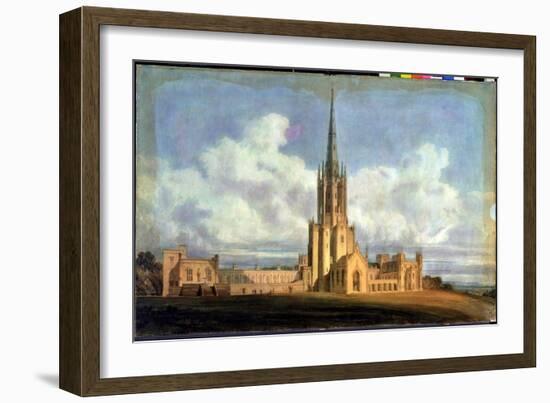 Projected Design for Fonthill Abbey, Wiltshire, 1798 (W/C on Wove Paper Backed with Linen)-J. M. W. Turner-Framed Giclee Print