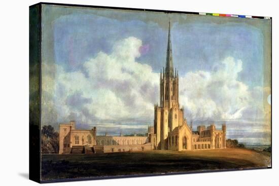 Projected Design for Fonthill Abbey, Wiltshire, 1798 (W/C on Wove Paper Backed with Linen)-J. M. W. Turner-Stretched Canvas