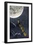 Projectile Train to the Moon, a Suggested Form of Space Travel, 1870s-null-Framed Giclee Print