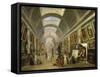 Projet d'aménagement de la Grande Galerie du Louvre en 1796-Hubert Robert-Framed Stretched Canvas