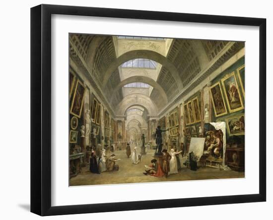 Projet d'aménagement de la Grande Galerie du Louvre en 1796-Hubert Robert-Framed Giclee Print