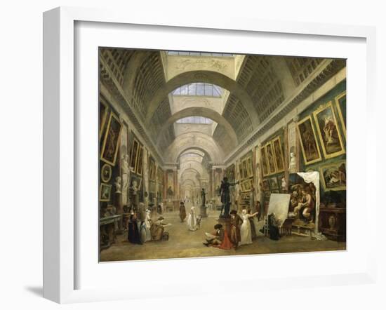 Projet d'aménagement de la Grande Galerie du Louvre en 1796-Hubert Robert-Framed Giclee Print