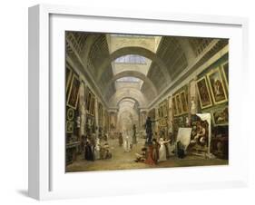 Projet d'aménagement de la Grande Galerie du Louvre en 1796-Hubert Robert-Framed Giclee Print