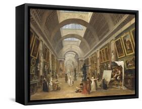 Projet d'aménagement de la Grande Galerie du Louvre en 1796-Hubert Robert-Framed Stretched Canvas