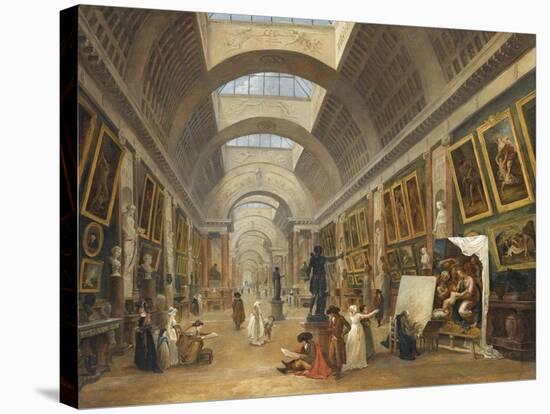 Projet d'aménagement de la Grande Galerie du Louvre en 1796-Hubert Robert-Stretched Canvas