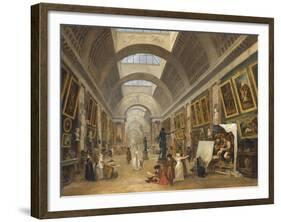 Projet d'aménagement de la Grande Galerie du Louvre en 1796-Hubert Robert-Framed Giclee Print