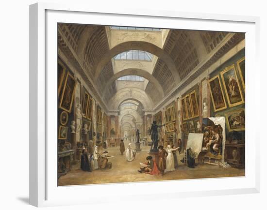 Projet d'aménagement de la Grande Galerie du Louvre en 1796-Hubert Robert-Framed Giclee Print