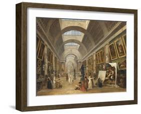 Projet d'aménagement de la Grande Galerie du Louvre en 1796-Hubert Robert-Framed Giclee Print