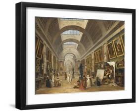 Projet d'aménagement de la Grande Galerie du Louvre en 1796-Hubert Robert-Framed Giclee Print