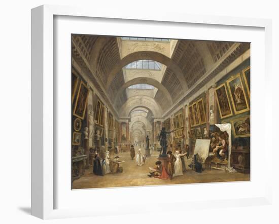 Projet d'aménagement de la Grande Galerie du Louvre en 1796-Hubert Robert-Framed Giclee Print