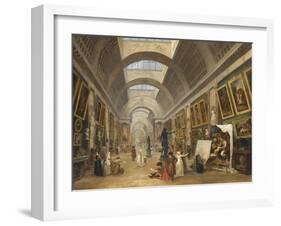 Projet d'aménagement de la Grande Galerie du Louvre en 1796-Hubert Robert-Framed Giclee Print